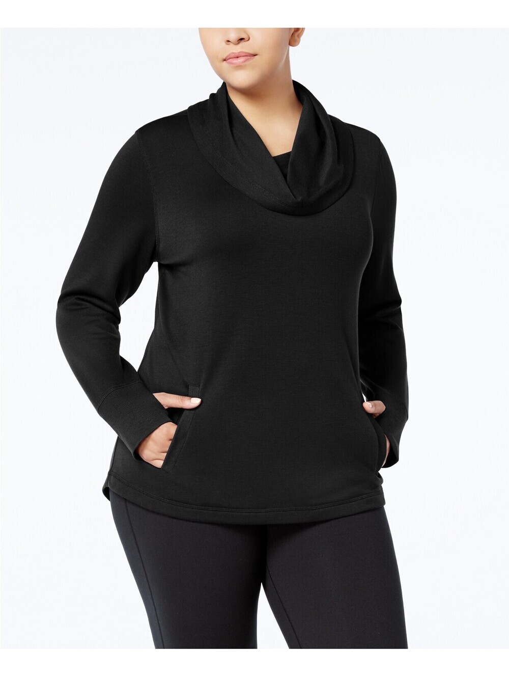 Ideology Womens Plus Size Cowl-Neck Top Size 1X